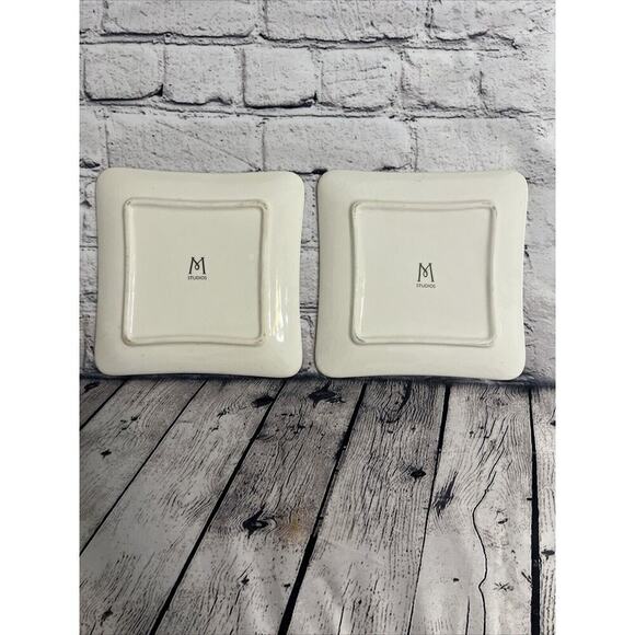 2 Rae Dunn Halloween Magenta M Studios Crow Black Bird Spider Web Snack Plates - Picture 6 of 6